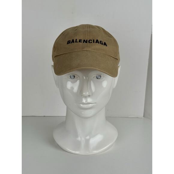 Balenciaga Baseball Cap Beige Cotton Fabric - Picture 1 of 7
